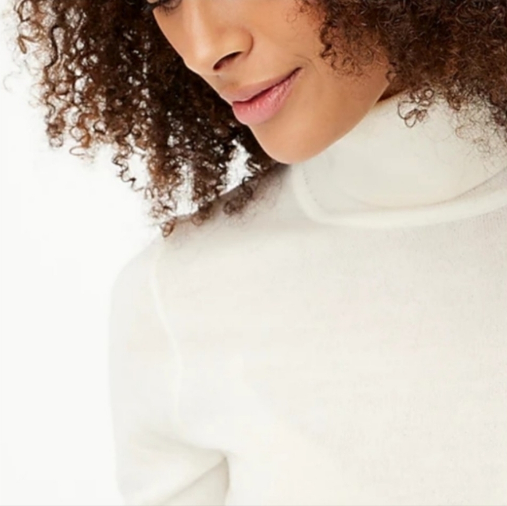 J. Crew Machine Washable Merino Wool Blend Turtleneck Sweater Preppy Cozy Comfy